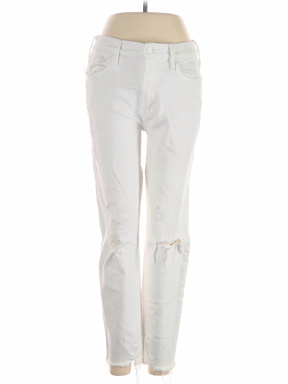MOTHER The Superior Distressed White Jeans Innocent Size 27